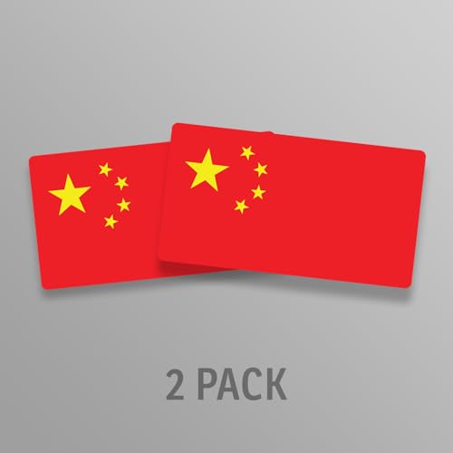 Image of World Country Flag Decal Stickers - Two Pack - for Cars Windows Bumpers Laptops Tablets Tumblers Cups Walls (China)