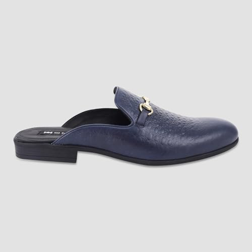 Image of Ezok Men's Leather Casual Mule Loafers | Stylish Slip-On Back Open Shoes for Party, Office & Casual Wear