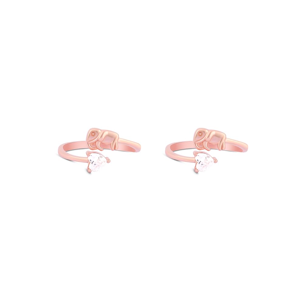 Adjustable Silver Toe Rings in Rose Gold Color | Unique Open Band Foot Jewelry for Women & Girls | Stylish Ethnic and Contemporary Gift Accessory-image-4