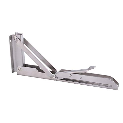 2 Stück Klappkonsole schwerlast Edelstahl klappbares Regal Wand montierte zusammenklappbare Regalhalterung DIY Dreieckhalterungen Platzsparend