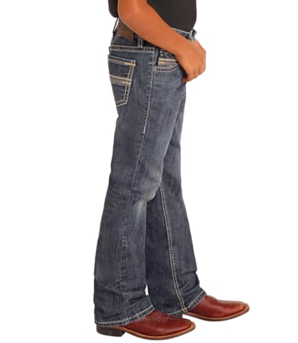 Rock & Roll Denim Boys' Regular Fit Rope Stitch Bootcut Jeans3