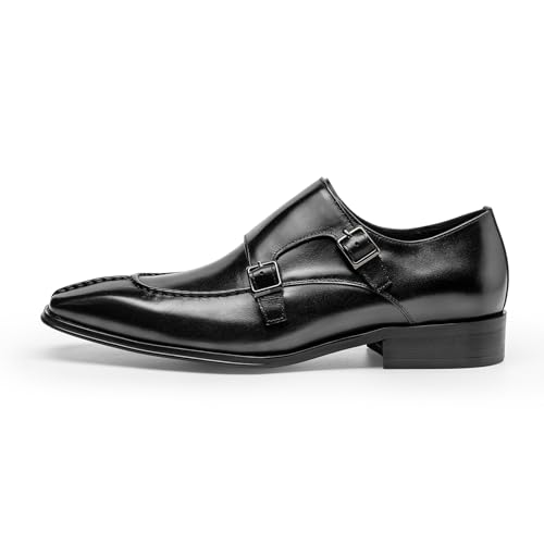 Loafers for Men - Genuine Leather Monk Strap Shoes | Double Buckle Dress Shoes for Business & Formal Occasions3
