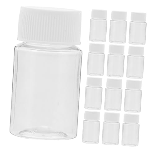 Ciieeo Plastic Wide Mouth Laboratory Bottles Caps 20ml Reagent Bottles Easy Fill Clean for Lab Classroom Storage