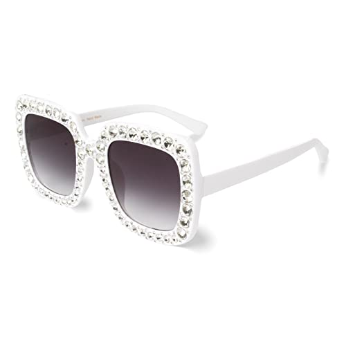 Freckles Mark Rhinestone Oversized Sunglasses Womens Men Trendy Square Party Glasses for Concert Disco Outfit