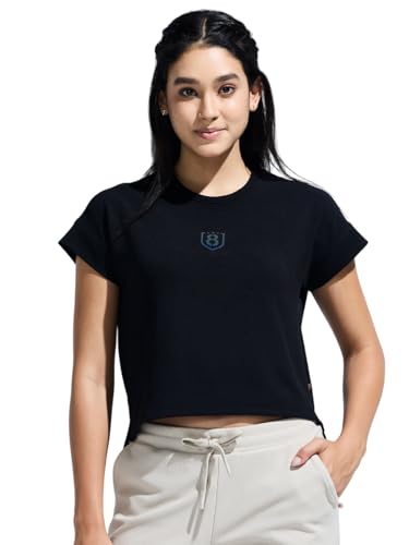 Image of Women's High Low Top with Chest Logo Print