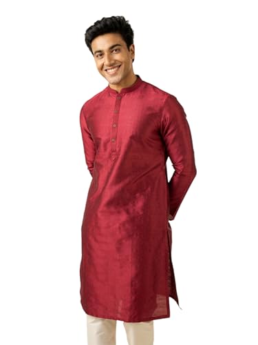Image of DIWAS BY MANYAVAR Men's Art Silk Self Design Kurta (1pc)