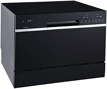 EdgeStar DWP62BL 6 Place Setting Energy Star Rated Portable Countertop Dishwasher - Black
