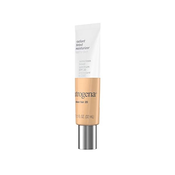 Neutrogena-Healthy-Skin-Radiant-Tinted-Facial-Moisturizer-with-Broad-Spectrum-SPF-30-Sunscreen-Vitamins-A-C-E-Lightweight-Sheer-Oil-Free-Coverage-Sheer-Fair-20-11-fl-oz Neutrogena Healthy Skin Radiant Tinted Facial Moisturizer with Broad Spectrum SPF 30 Sunscreen Vitamins A, C, & E, Lightweight, Sheer, & Oil-Free Coverage, 1.1 fl. oz, 20 Fair