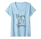 Photo Gallery donna cheers to 15 anni anniversari per moglie marito regalo maglietta con collo a v Photo Gallery donna cheers to 15 anni anniversari per moglie marito regalo maglietta con collo a v