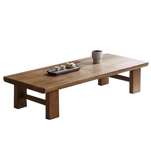 Table de sol japonaise en bois massif pour un coin thé zen à la maison