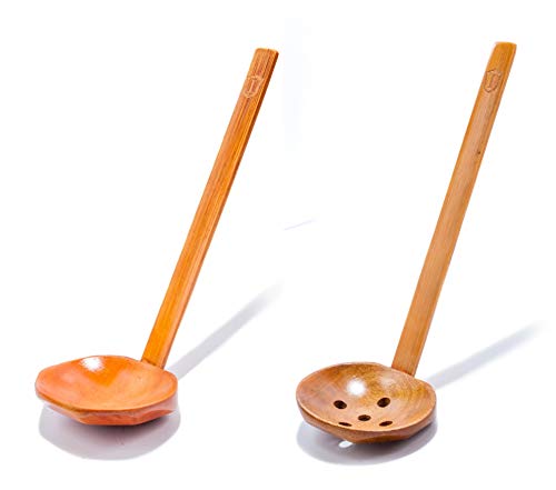Islandoffer Japanese 8.5" Handcrafted Wooden Soup Spoon Ramen ladle Hot Pot Spoon