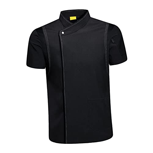 Veste Chef Uniforme Manteau Mixte Noir Traiteurs Services - 7