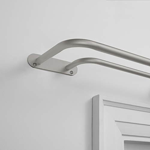 EXCLUSIVE HOME Fetter Wrap Around Double Curtain Rod, Matte Silver, 52"-72" - Thumbnail 2