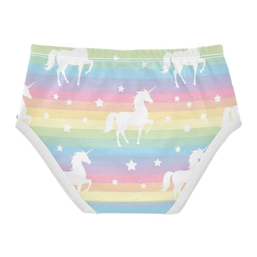 White Unicorn Stars Rainbow Pastel Toddler Girls Underwear 2t Cotton Panties Little Girl Bright Kids Briefs Undies2