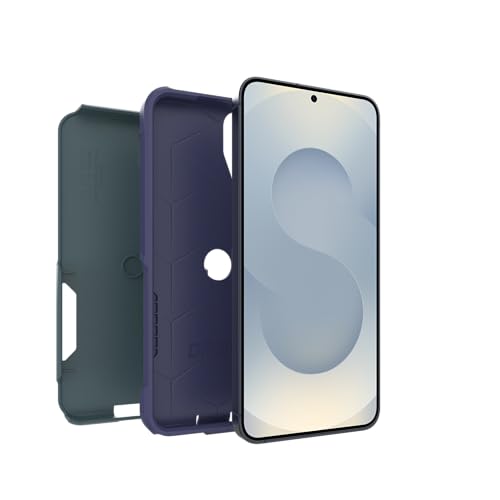 Image of OtterBox Samsung Galaxy S25+ (Only) - Commuter Series Case - Harbor Storm (Green & Purple) - Slim & Tough - Pocket-Friendly - with Port Protection