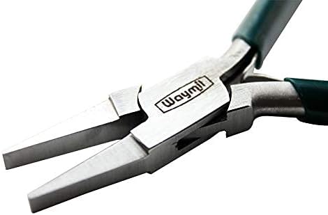 Flat Nose Pliers Professional – 4.5 inches – Vinyl Grip Handle with Double Leaf Springs – Jewelry Making Tool for Creating Bracelets, Earrings and Necklaces