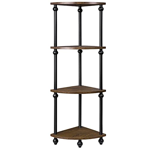 Sriwatana 4-Tier Standing Corner Shelf, Corner Shelf Stand For Small Space, Corner Display And Storage Shelf For Bedroom, Living Room, Home Office, 4 Tier #TOP21