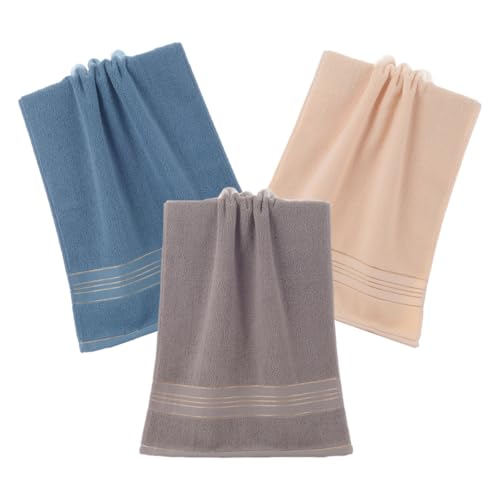 Housoutil Toallas de Algodón para Manos y Ducha 3 Piezas, Absorbentes y Suaves, Ideales para Limpieza Facial y Baño Diario Color Aleatorio