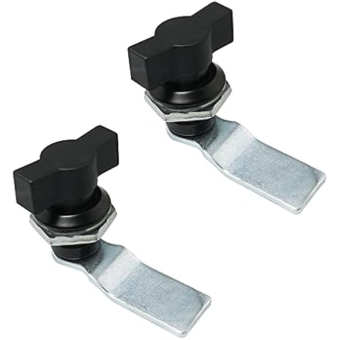 ZZHXSM 2Pcs T Handle Swing Knob Turn Cam Lock Thumb Operated for Machine Cabinet Drawer, Black Cover