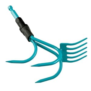 Gardena combisystem krabber-hark: Handig 2-in-1 tuingereedschap, turkooiszwart, One Size, hoogwaardige materialen (03165-20)
