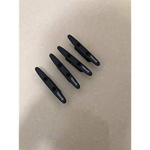 Tkkeuep Boat Cleat Open Base Boat Cleat,Black Nylon Boat Mooring Accessories, Include Installation Accessories Screws Cover