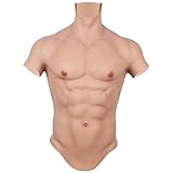 YXZYFPP Traje muscular de silicona de medio cuerpo, chaleco realista para el pecho masculino, simula...