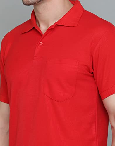 Image of INKKR Men's Polo Neck Half Sleeve Cotton Blend Regular Fit T-Shirt With Pocket
