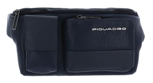 PIQUADRO Ronnie, Marsupio in Pelle Uomo, Blu