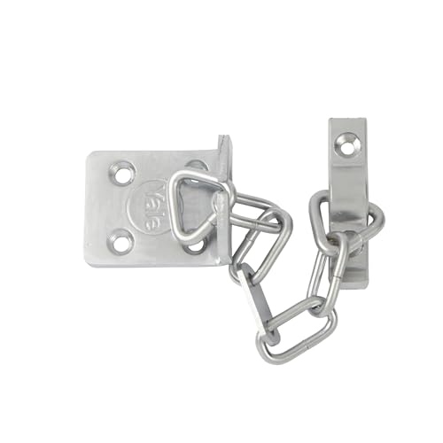 Yale V-WS6-SC TS003 Door Chain, 13.5 cm (5.25 inch) chain length, Satin Chrome Finish, High Security, Visi Packed, suitable for PVCu and Wooden doors