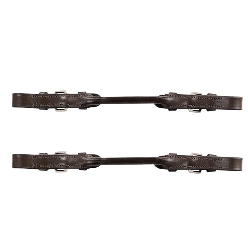 Exion Pelham Roundings Bit Converter for English Horse Bridle | Premium Vegetable-Tanned Leather Strap | One Rein to Two Rein Bit Adapter with Hardened Stainless Steel Hardware