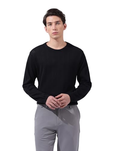 T-shirt texturé à manches longues homme col rond mode casual automne hiver