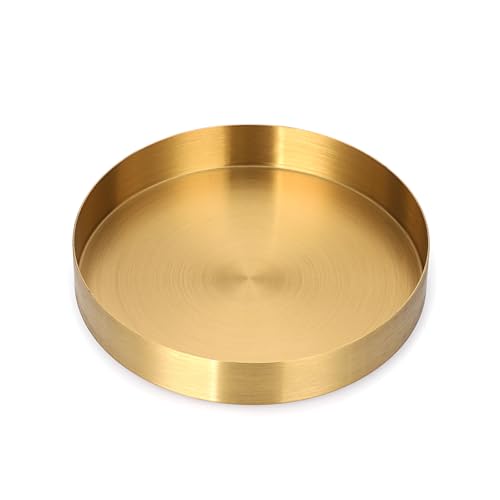 OGANAZI Gold Schlüsselschale Edelstahl Rund Dekoschale Metall Storage Tray...