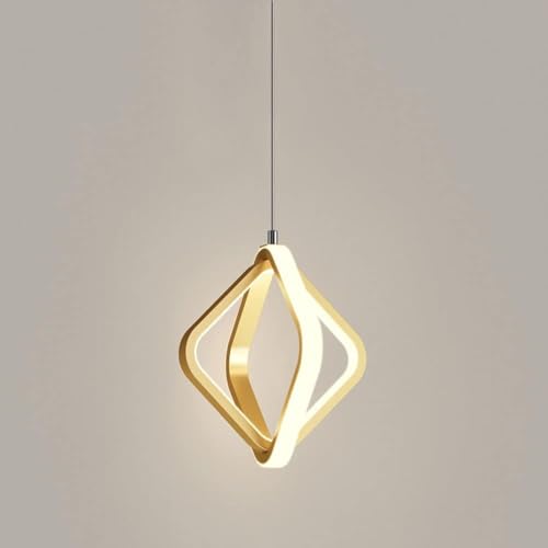Éclairage intérieur îlot de cuisine avec lampe suspendue carrée LED et lustre de chevet