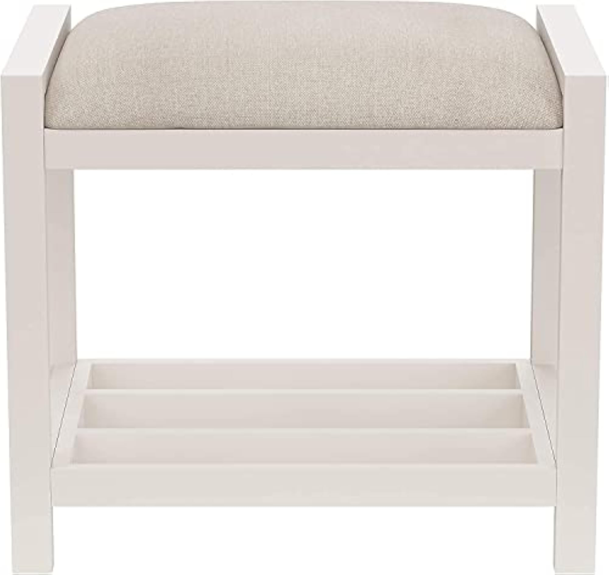 Cushioned Vanity Stool with Metal Base