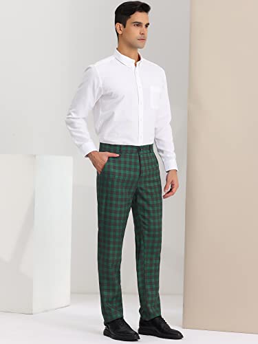 Lars Amadeus Men's Plaid Dress Pants Regular Fit Formal Business Checked Trousers4