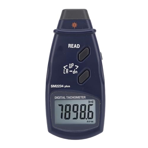 Tacómetro digital Eujgoov con pantalla LCD y medidor de RPM fotoeléctrico portátil
