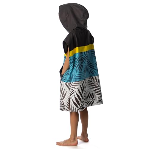 Image of Flow Changing Poncho for Kids - Microfiber Hooded Swim Towel Poncho for Boys & Girls, Perfect for Beach, Pool, or Swim - Quick Dry, Absorbent, Light Weight, and Easy to Pack (Shoreline, Medium)
