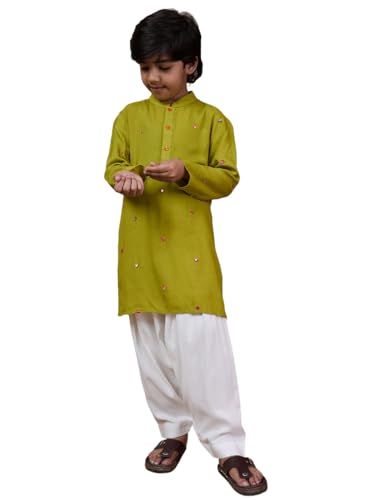 Pspeaches Niños 1 Kurta, 1 pijama, Oliva, 8-10Y
