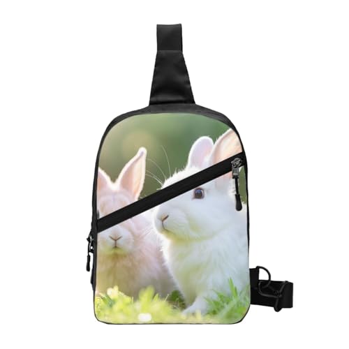 Cute Rabbits Print Men's and Women's Foldable Crossbody Bag,Sports Crossbody Bags,and Daily Chest Bags