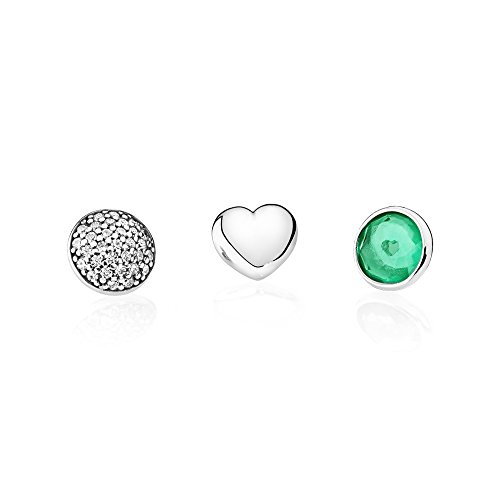 Evite alergias con el juego de joyas Pandora de plata 925 y circonitas verdes