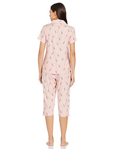 Image of Longies Women's Rayon Capri Nigh Suit Regular Set (LGRCSSYV001 PInk027 XL)