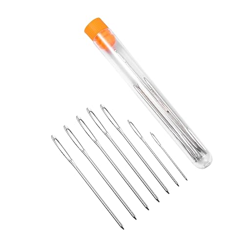 HOODANCOS 36pcs Large Hole Needles Set Hand Sewing Embroidery Needles Large Eye for Women Storage Bottle Included