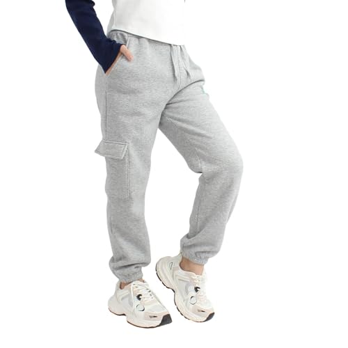 Hotfiary Girls Boys Cargo Sweatpants Kids Fleece Pants Teens Joggers Trousers with 4 Pockets and Drawstring for 6-14Years3