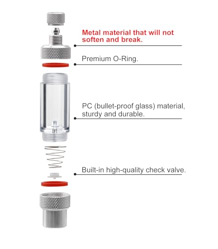 Image of Aquarium CO2 Bubble Counter with Built-in Check Valve for CO2 Generator Regulator, Single Head