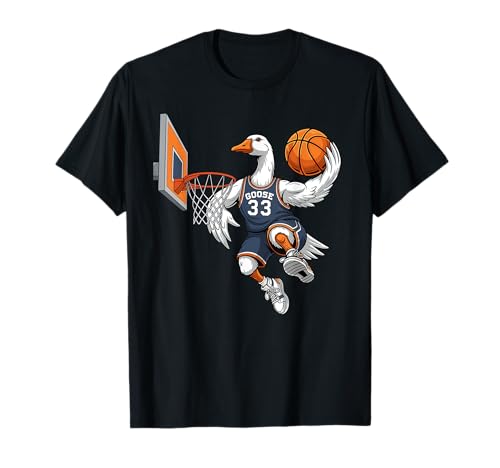 Funny Goose Basketball Slam Dunk T-Shirt