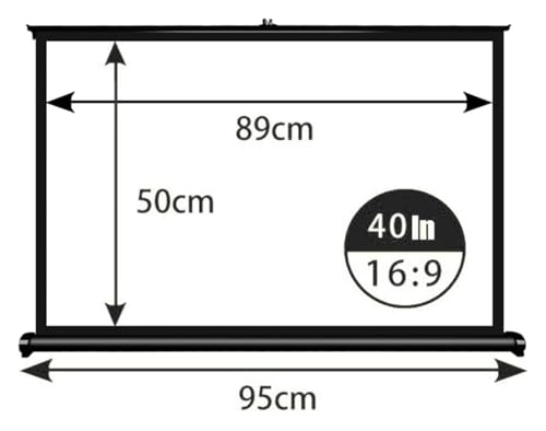 Pantalla de proyección manual retractil de 40 pulgadas 16:9 miniatura 7