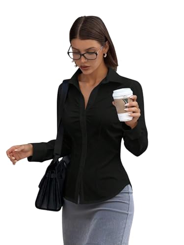 Image of Aahwan Solid Front Stylish Gathered Detail Full Sleeves Casual Shirt for Women' & Girl's