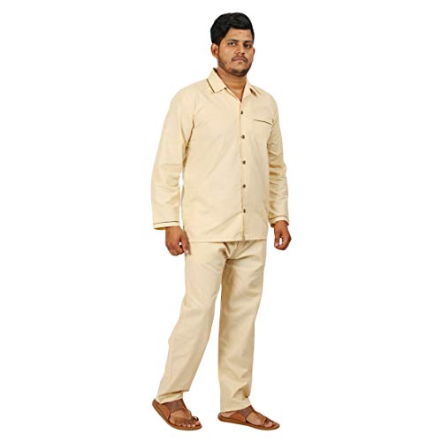 Image of Emperor Men's Cotton Plain /Solid Night Suit Pack of 1