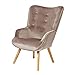 North Fauteuil scandinave en Velours 72x65xH99CM (Beige)