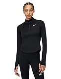 Nike Women's Tempo Dri-Fit 1/2-Zip Running Top, Black/Reflective Silver, X-Small